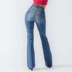 Revice Star Venus Denim Bell Bottom Flare Jeans Size 28 25 Light Wash Y2K Sexy